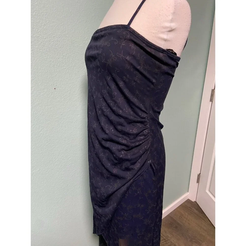 Vintage Rocket Candy Women's Navy Glitter High‎ Low Dress Size Large